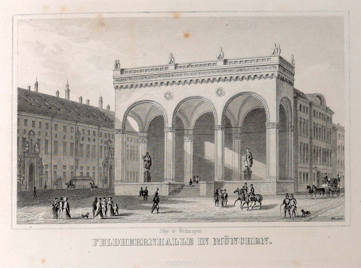 Album von Muenchen. Виды Мюнхена. Альбом с 20 гравюрами середины XIX века